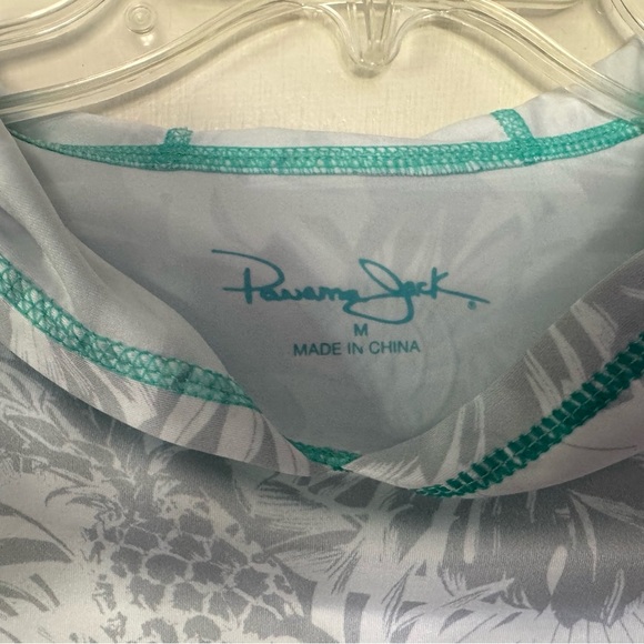 Panama Jack White and Teal Rashguard Hoodie - Picture 4 of 7